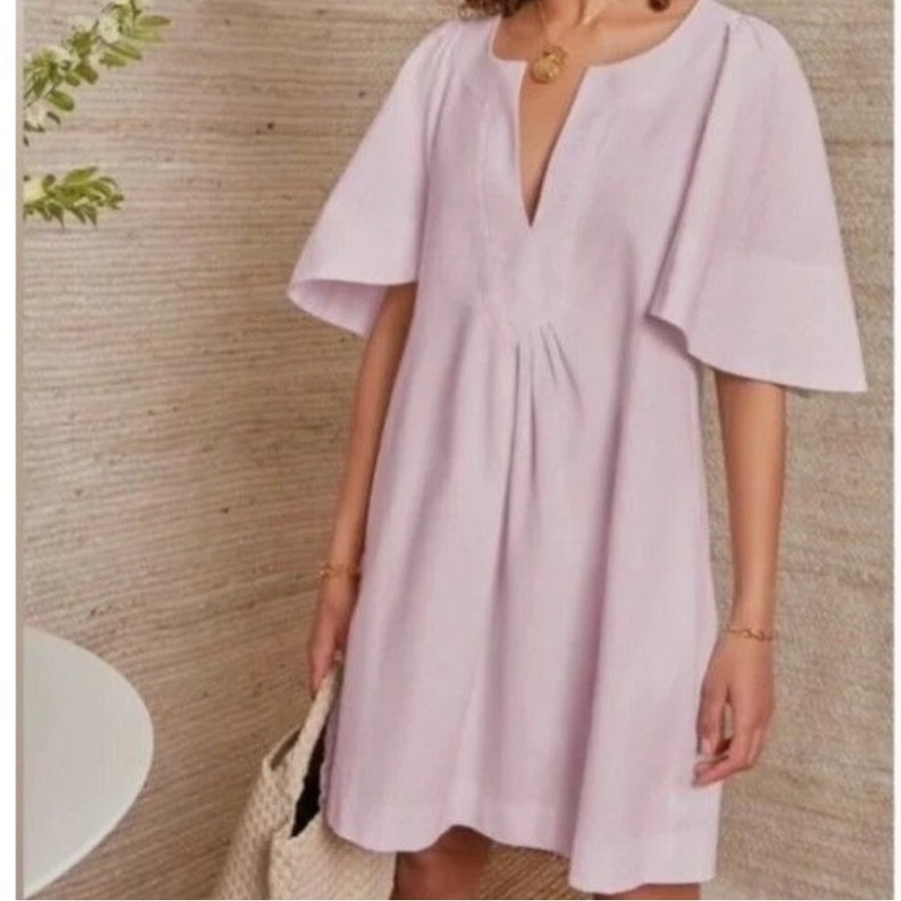 Pomander Place Light Pink Flutter Sleeve Mini Dress